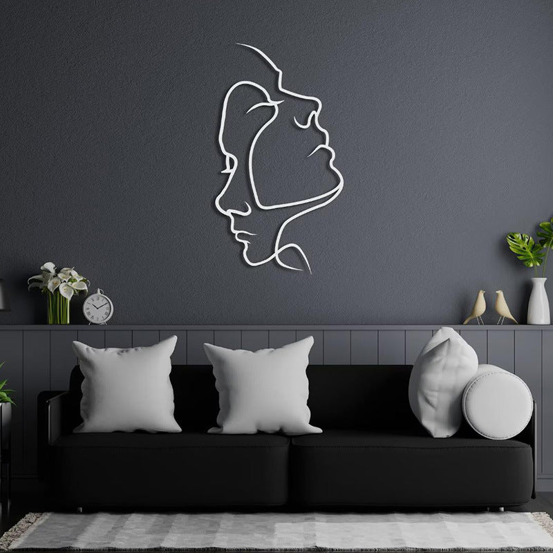 Œuvre d'Art Mural Élégante │ Silhouette Abstraite en Fer pour une Décoration Contemporaine