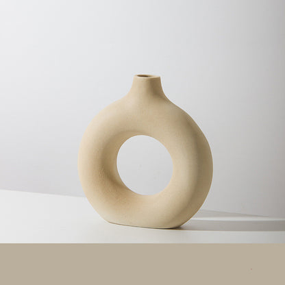 Vase à Biscuit Suspendu en Porcelaine │ Élégance Moderne Givrée