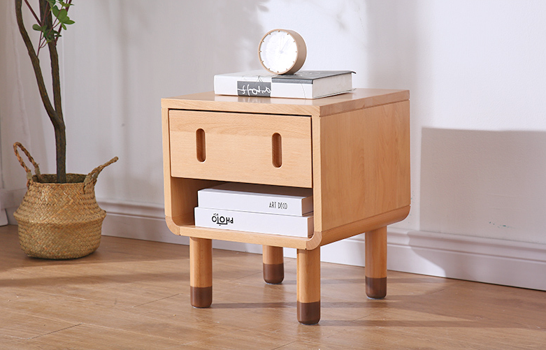 Table de Chevet en Bois Massif │ Minimaliste Moderne │ Chambre et Rangement