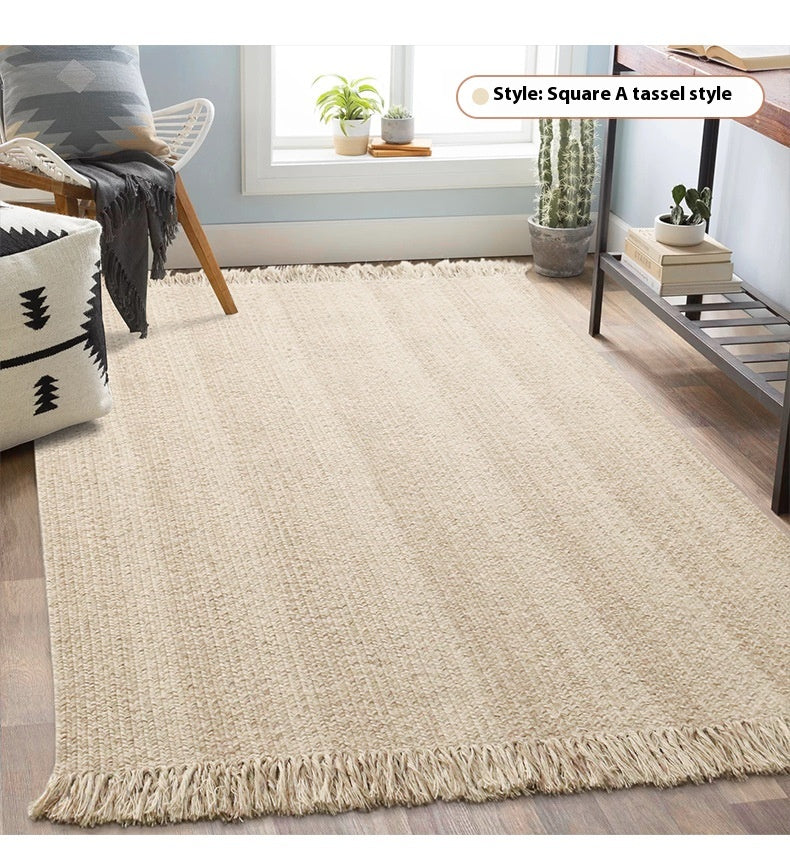 Tapis en Laine Naturelle avec Rayures │ Artisanat de Luxe et Fait Main