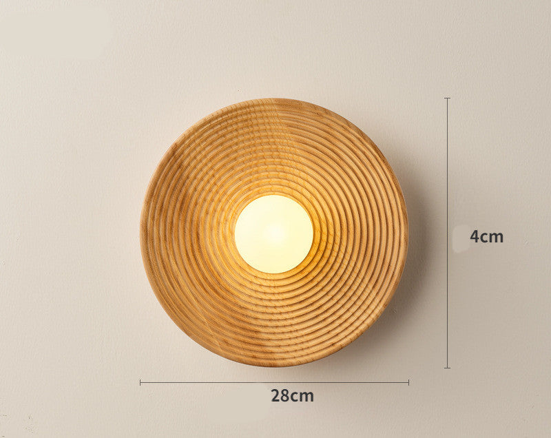 Lampe Murale en Bois Massif│ Éclairage Chaud │ pour une Ambiance Rétro dans la Chambre