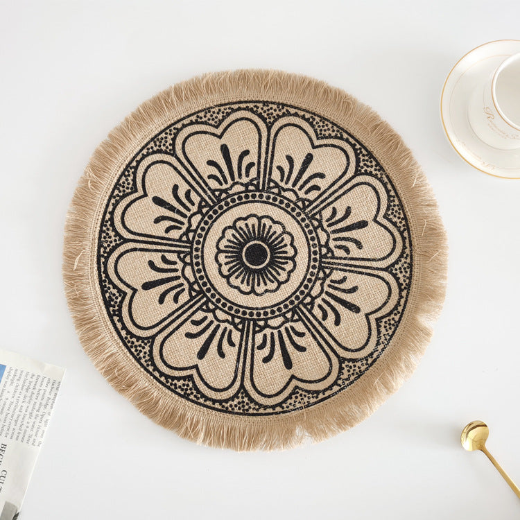 Jute Décoratif Nordique avec Bordure à Franges │ Accessoire de Table pour un style Minimaliste