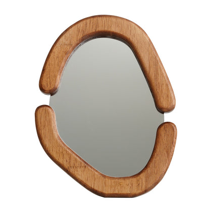 Miroir en Bois Rétro Fait à la Main │ Élégance Minimaliste pour Bureau et Coiffeuse