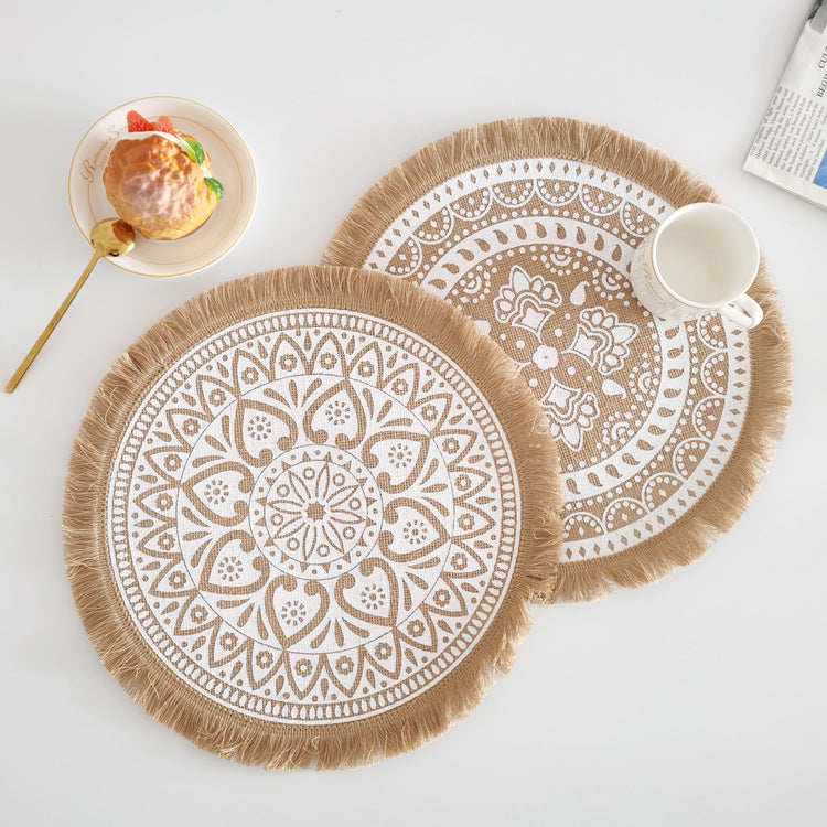 Jute Décoratif Nordique avec Bordure à Franges │ Accessoire de Table pour un style Minimaliste