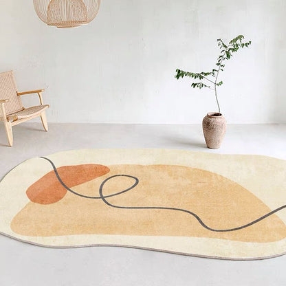 Tapis en Forme Irrégulière │ Élégance Contemporaine pour Votre Espace de Vie