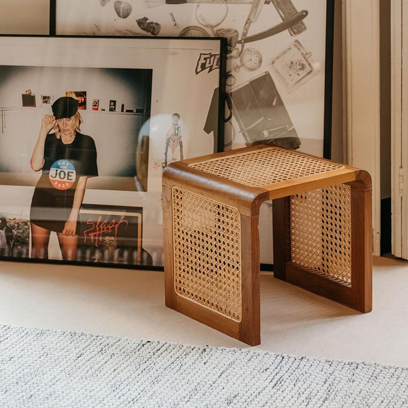 Table Basse Carrée en Bois Massif │ Charme Rustique pour Tout Espace